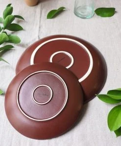 Maison Tilleul Service Assiettes En Céramique Rouge -Chef&Sommelier-boutique service assiettes en ceramique rouge 4