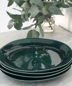 Maison Tilleul Service Assiettes En Céramique Vert -Chef&Sommelier-boutique service assiettes en ceramique vert 2