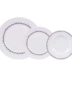 Table Passion Service D'assiettes 12 Pièces En Porcelaine Blanc