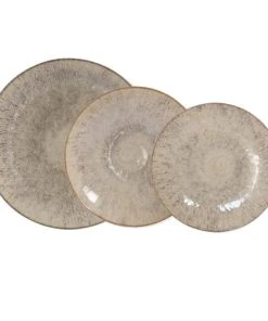 Table Passion Service D'assiettes 18 Pièces En Grès Beige