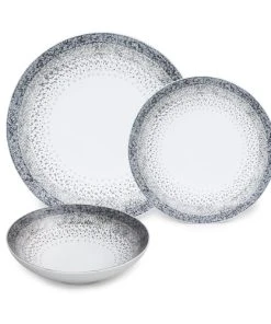 Table Passion Service D'assiettes 18 Pièces En Grès Blanc