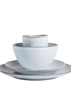 Mica Decorations Service De Table 16 Pièces En Céramique Gris