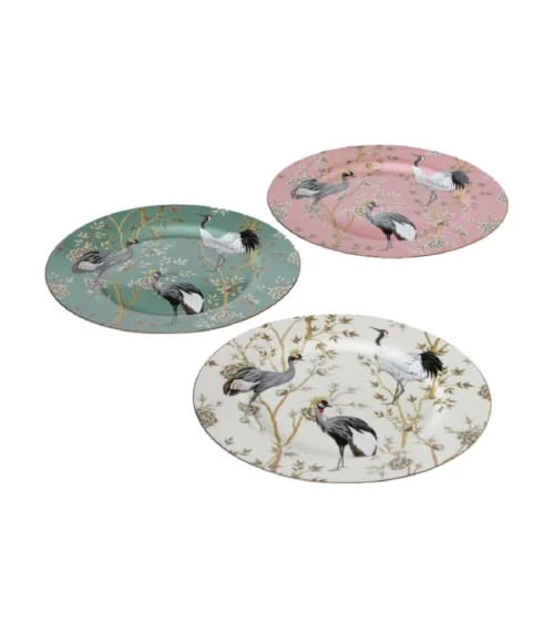 Wadiga Set De 3 Assiettes En Céramique Motifs Fleurs Et Oiseaux D27cm 3 Wadiga Set De 3 Assiettes En Céramique Motifs Fleurs Et Oiseaux D27cm