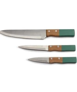 LIVOO Set De 3 Couteaux En Bois Beige