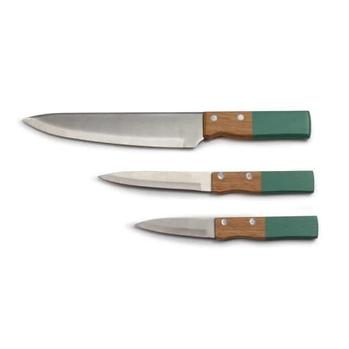 LIVOO Set De 3 Couteaux En Bois Beige 3 LIVOO Set De 3 Couteaux En Bois Beige