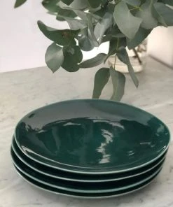 Maison Tilleul Set De 4 Assiettes à Dessert Céramique Vert -Chef&Sommelier-boutique set de 4 assiettes a dessert ceramique vert 2