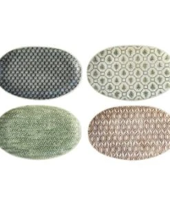 Bloomingville Set De 4 Assiettes En Grès Multicolore