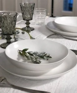 Maison Tilleul Set De 4 Assiettes Plates Céramique Blanc -Chef&Sommelier-boutique set de 4 assiettes plates ceramique blanc 7
