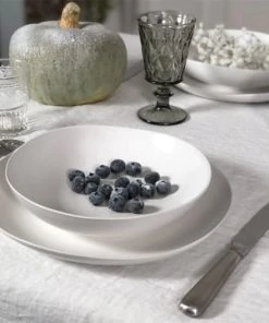 Maison Tilleul Set De 4 Assiettes Plates Céramique Blanc -Chef&Sommelier-boutique set de 4 assiettes plates ceramique blanc 8