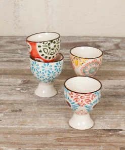 Chehoma Set De 4 Coquetiers En Céramique Multicolore -Chef&Sommelier-boutique set de 4 coquetiers en ceramique multicolore 1