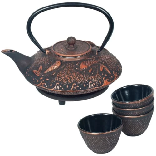 Signes Grimalt Set Théière De Type Japonaise En Fonte Et 4 Petits Bols 3 Signes Grimalt Set Théière De Type Japonaise En Fonte Et 4 Petits Bols
