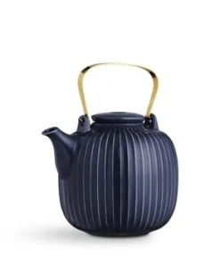 Kähler Design Théière En Céramique Indigo 1,2L -Chef&Sommelier-boutique theiere en ceramique indigo 1 2l hammershoi 1