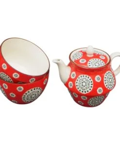 Chehoma Théière En Céramique Rouge