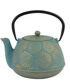 Maisons Du Monde Théière En Fonte Bleue Et Dorée 1,2L