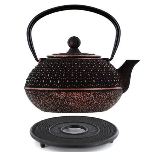 Aromandise Théière En Fonte Chinoise 0,8 Litre & Sous-théière Noire 3 Aromandise Théière En Fonte Chinoise 0,8 Litre & Sous-théière Noire