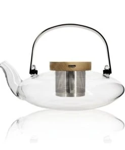 OGO Living Théière En Verre Borosilicate Avec Couvercle En Acacia 500 Ml