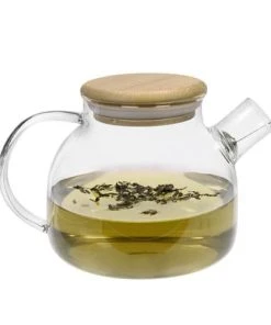 Aromandise Théière En Verre Et Bambou 1L