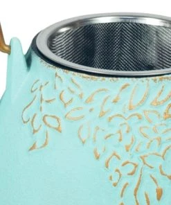 Signes Grimalt Théière Japonaise En Fonte Bleu Vert Et Or 1L 5 Signes Grimalt Théière Japonaise En Fonte Bleu Vert Et Or 1L -Chef&Sommelier-boutique theiere japonaise en fonte bleu vert et or 1l 1