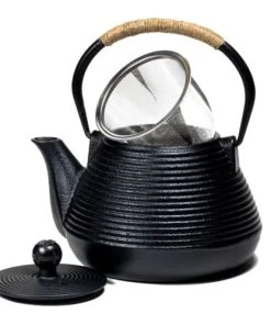 Mani Bhadra Théière Japonaise Noire En Fonte 1L -Chef&Sommelier-boutique theiere japonaise noire en fonte 1l 1