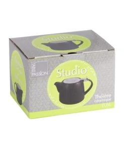 Table Passion Théière Studio Avec Filtre Inox 0,6 L Mat En Céramique Gris -Chef&Sommelier-boutique theiere studio avec filtre inox 0 6 l mat en ceramique gris 1